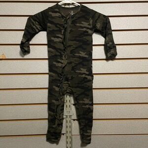 Girls Little Buggins Camouflage Ruffle Zipper Footless Pajamas Sleepwear 18 24M